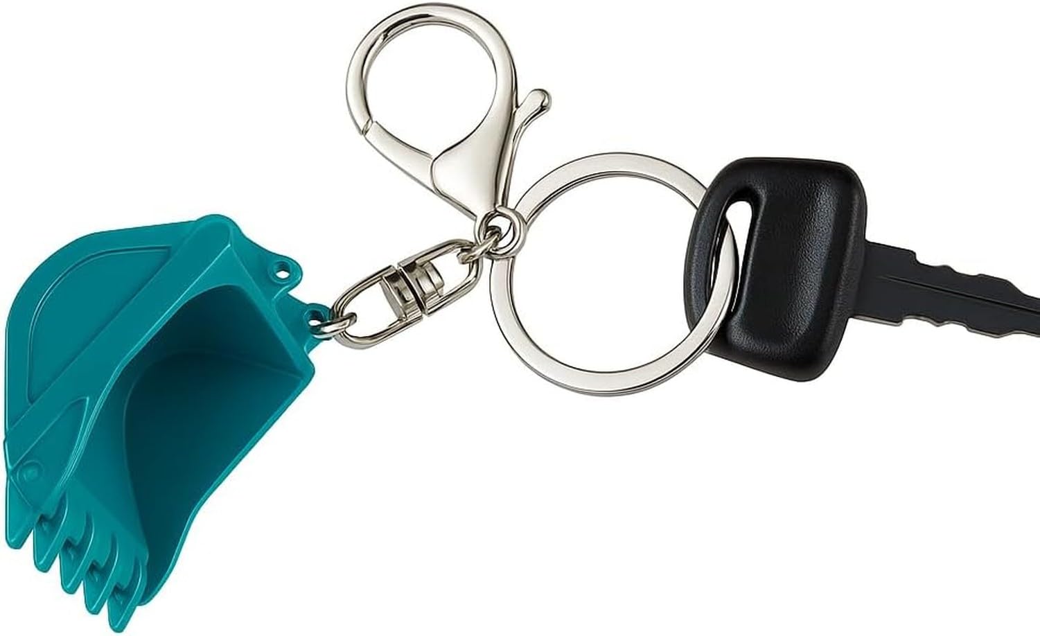WOMGKDA Funny Metal Excavator Bucket Keychain for Men Unique Keyring Car Keychain Birthday Gift for Men Boy Kid Backpack Charm, Blue