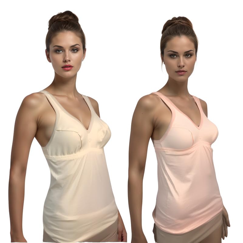 Non-Padded Bra Slip/Camisole for Women and Girls | Sleeveless Undergarment Cami Vest Straps | Cotton Camisole Tank Top/Innerwear for Girls & Women Pack of 2 Multicolor-image-11
