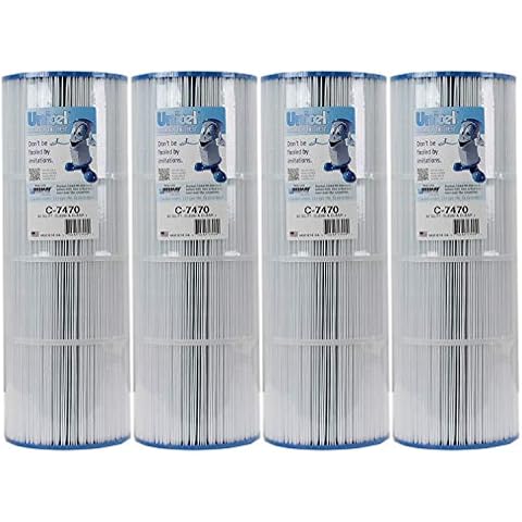 Unicel C-7470 80 Sq Ft Media Replacement Pool Filter Cartridge with 170 Pleats, Compatible with Pentair Pool Products, Pac Fab, & Waterway (4 Pack) Cover
