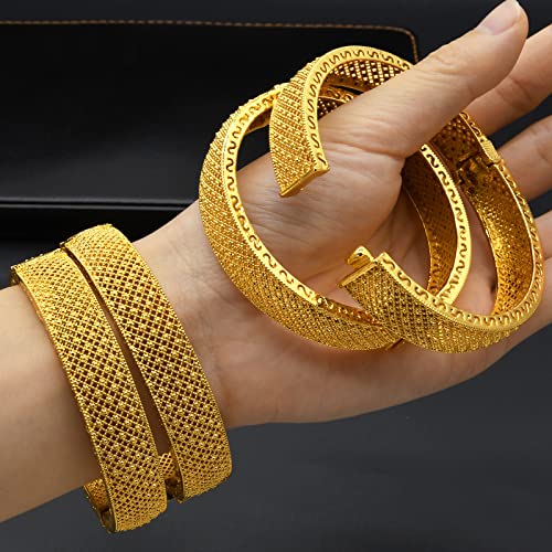 Indian Bollywood Ladies Gold Bangles Dubai Exotic 24K Gold Plated Bridal Wedding Prom Jewelry2