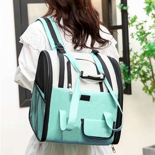 Haofy Cat -Backpack Carrier de Bolsas de Bolso de Gato Rompibles para el Viaje, Mascota Ventilada Portátil para Al Aire Libre, Hecha de Nylon (Verde Claro)