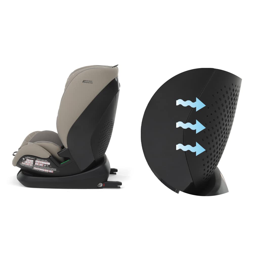 Foppapedretti Seggiolino Auto Pitstop I-Size, per bambini da 76 a 150 cm di altezza, 15mesi-12 anni, conforme ECE R129, Fissaggio Dualfix (Isofix e non), Safe Body Protection, Comfort Kid Pad, Nero