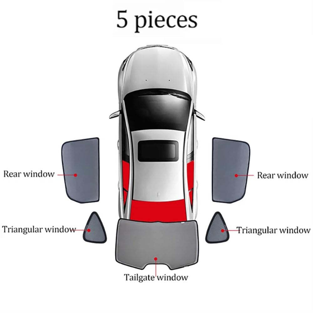 Sonnenschutz für Fenster Seitenfenster Auto für C-Class W204 S204 Estate 2007-2014 Magnetisch Vorhang Netz UV Schutz Sonnenblende Zubehör für Baby Kinder Haustiere Sunshade,5pcs
