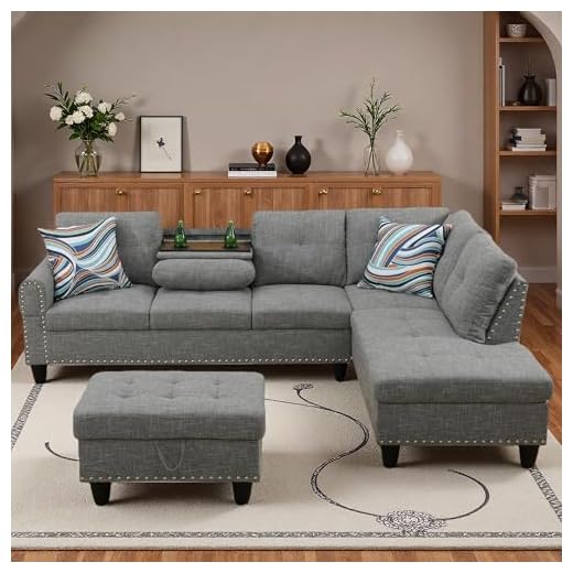 Topcomfy 97.5" L Shaped Couch Set
