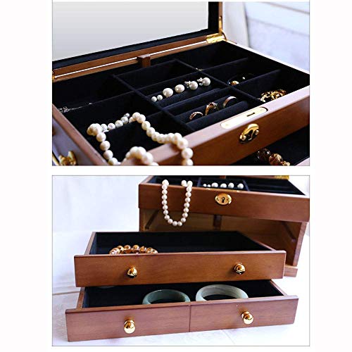 Boîte de rangement de bijoux en flanelle rétro sur votre coiffeuse