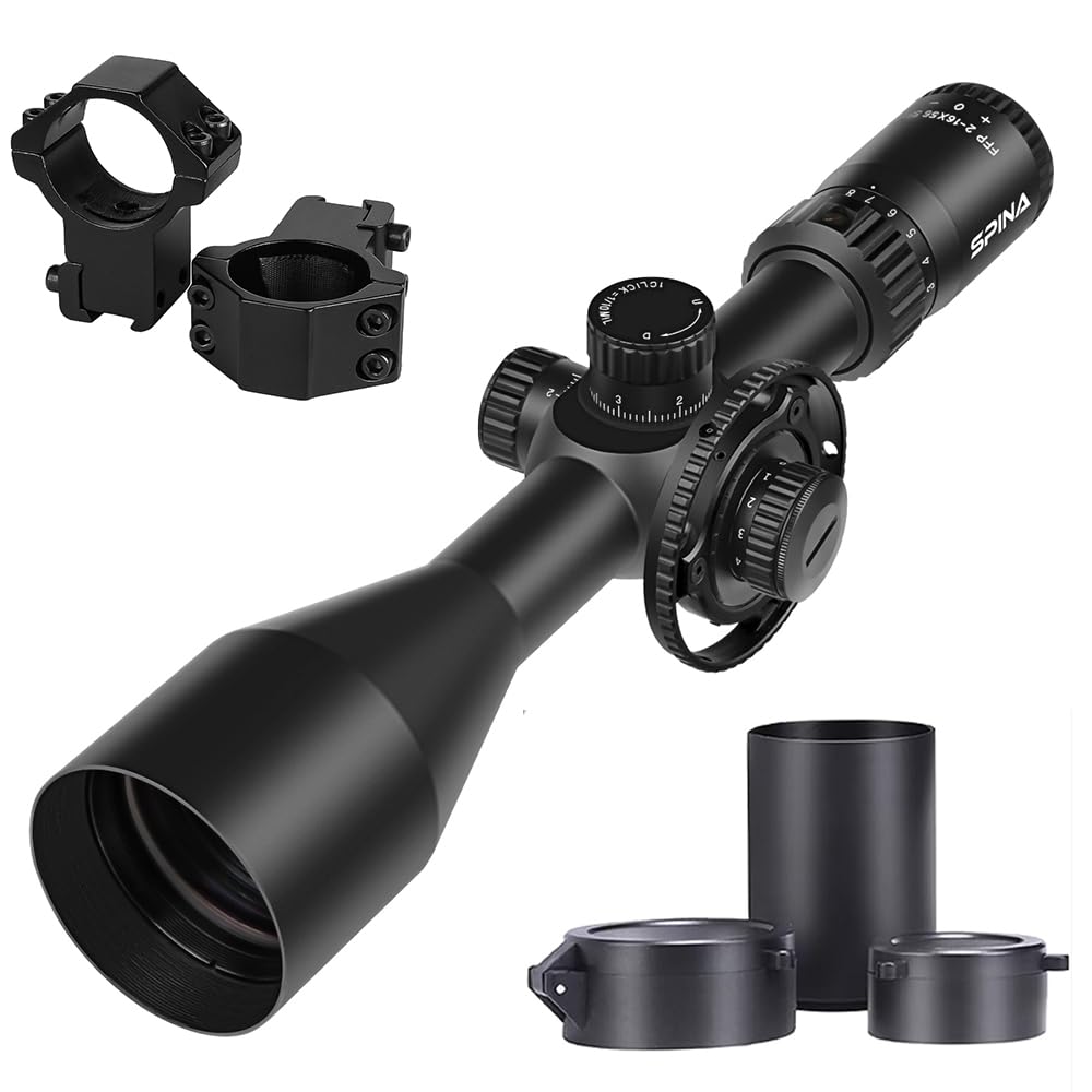 SPINA OPTICS HD 2-16x56 Primo Piano Focale Scope Side Parallax 1/10 MIL Tactical Caccia Riflescope