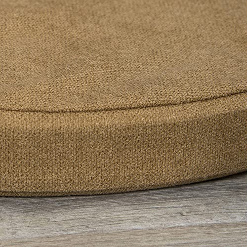 PawHut Hundesofa aus Ratten Erhöhtes Haustiersofa mit Kissen Katzensofa Hundebett Haustierbett Hundeschlafplatz für minimale Hunde waschbarer Bezug Holzbeine Natur+Hellbraun Ø59 x 23,5 cm