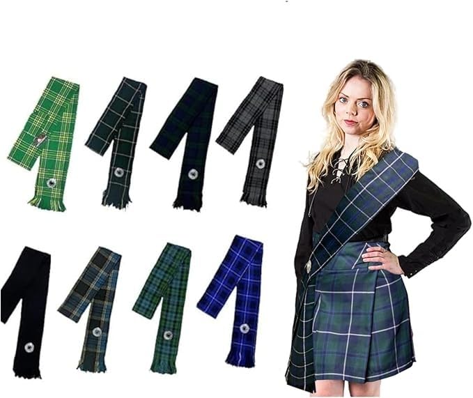 Image of AAR Womens Tartan Clan Sashes Ladies Brooch Scottish Highland - 90 x 10.5 Inches