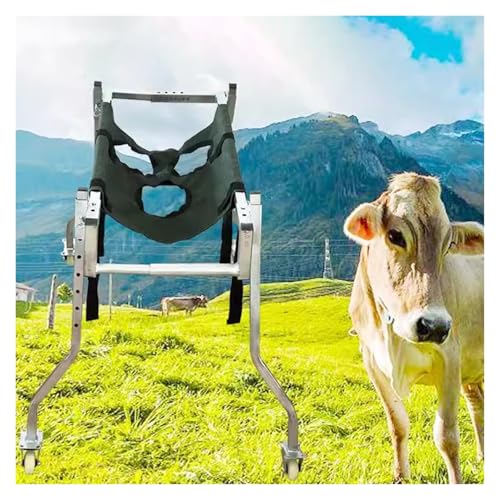 PEYNIR Carro para pantorrillas Soporte de bipedestación para terneros con 4 Ruedas, Carro Ajustable para Ganado, Soporte de recuperación Desmontable para Ganado, para Granjas, clínicas