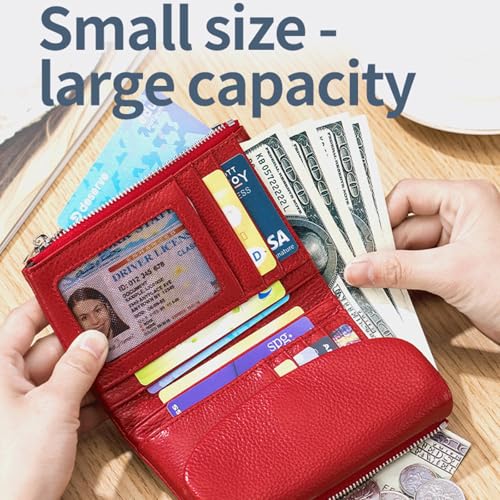 2025 Joyfullygo Wallet, Unisex Pebble Leather Wallet, Womens Genuine Leather Coin Purse with Credit Card Holder, Coin Holder & Cash Slots (#3)2