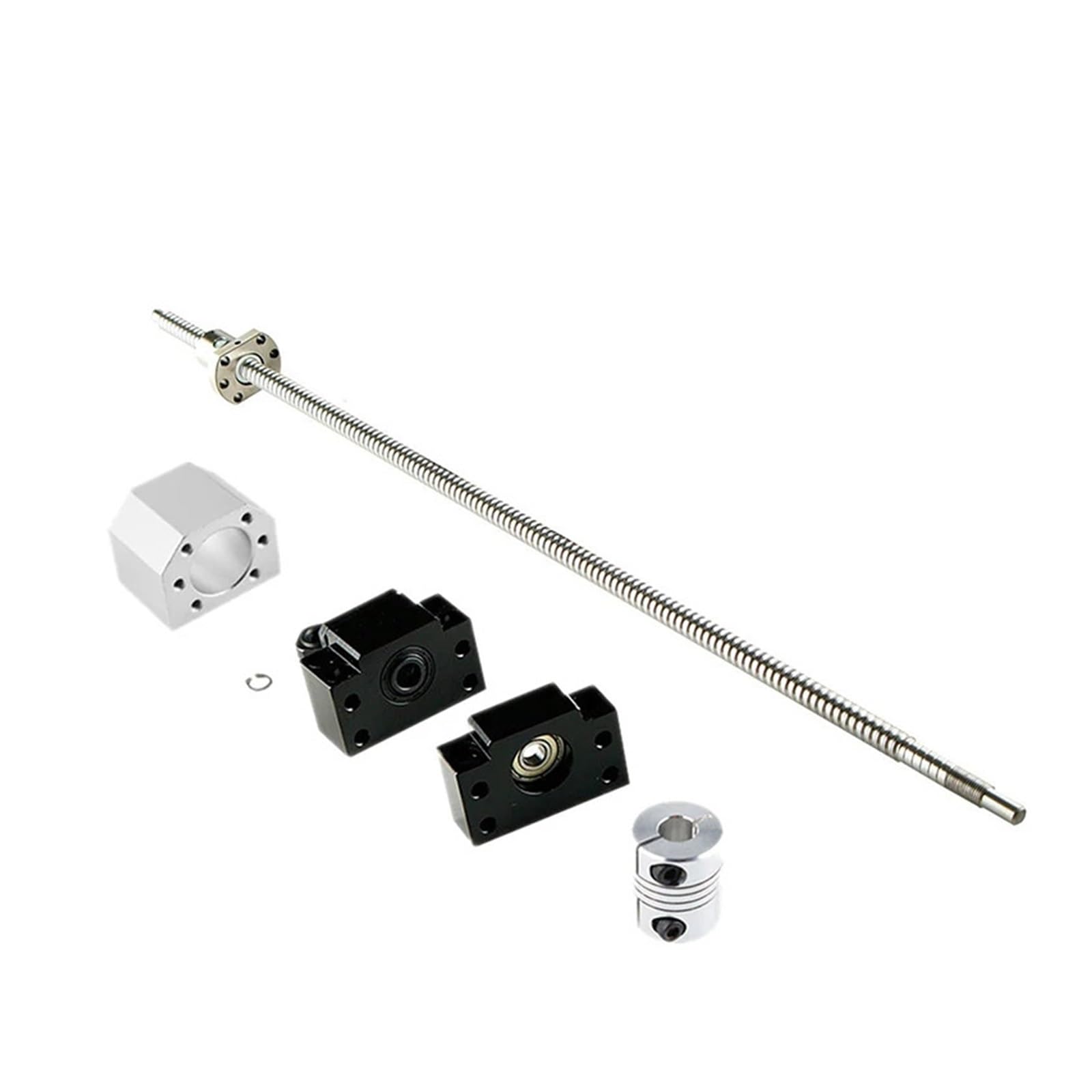 Śruba kulowa bezluzowa Maszyna końcowa BallScrew SFU1605 z obudową nakrętki kulowej i sprzęgłami oraz śruba kulowa walcowana BKBF12 CNC RM1605 250 mm-1500 mm(1000mm)