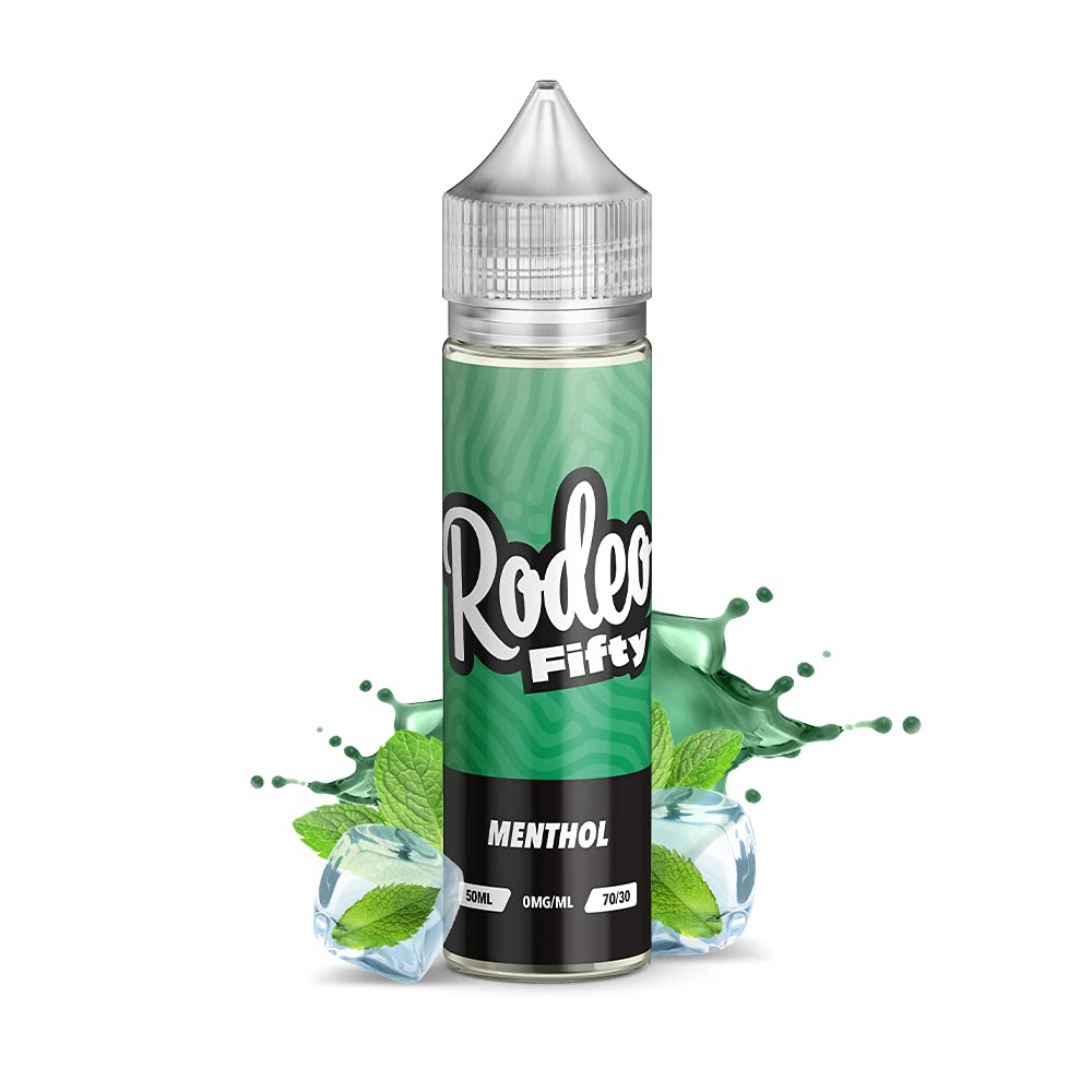 Rodeo 50ml Menthol Vape Juice | E Liquid for E Cigarettes, Shortfill Bottles for E Cig, All Day Vaping, No Nicotine 0mg Vape Liquid with Unique Flavours (Single)