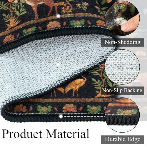 Tapete decorativo Boho floral 2x3 ft lavable negro miniatura 6