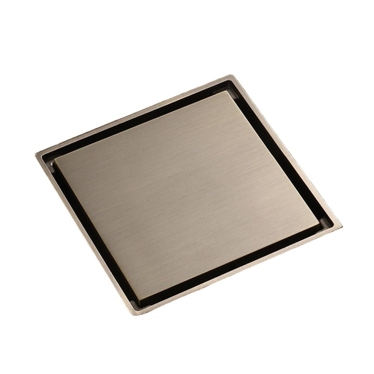 Floor Drain Floor Drain Cover Bathroom Square 10cm Antique Bronze Shower Brushed 4 Inches Gravity Flushing Balcony Drainage Drains(3)