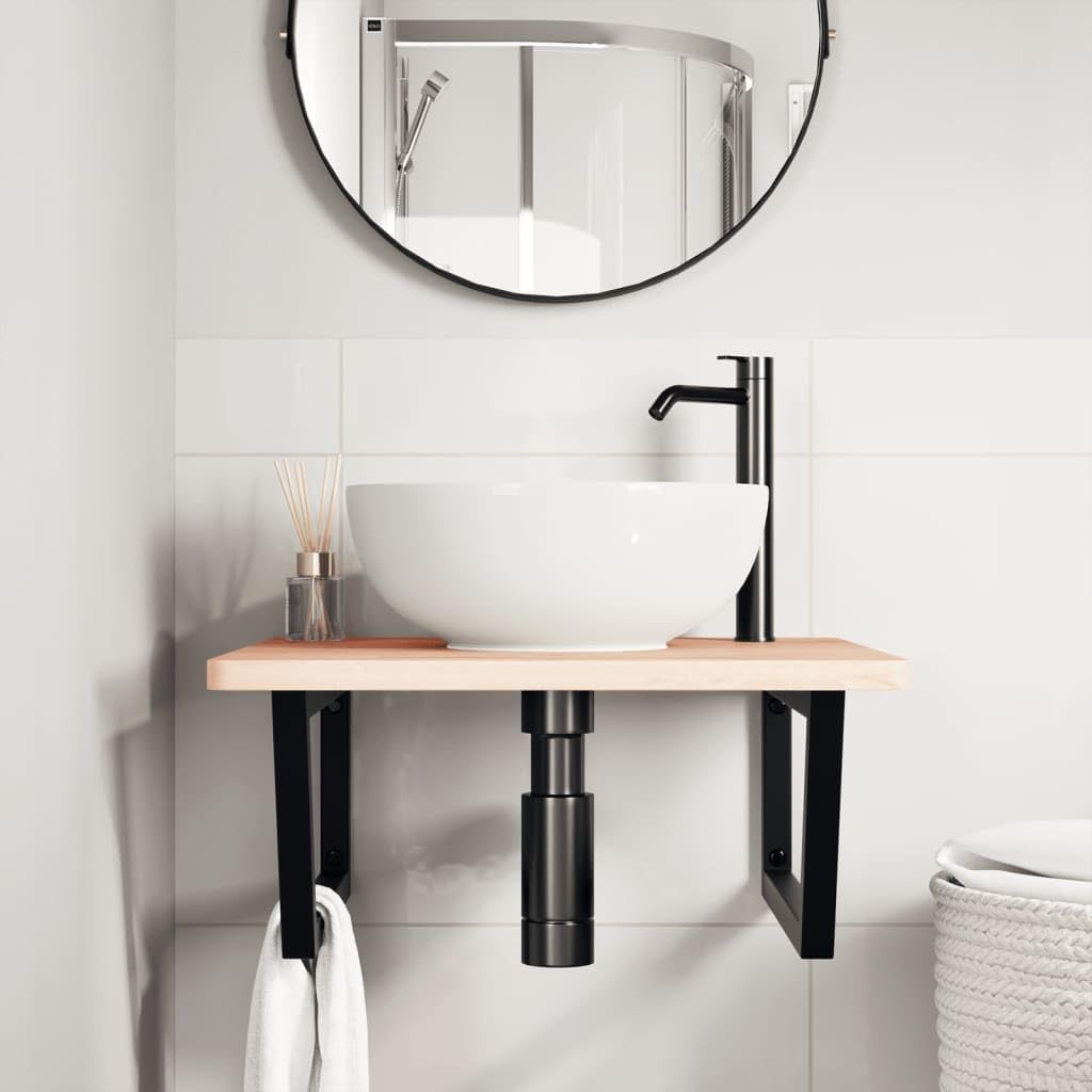 Genérico Soportes Estante de Lavabo 2 Unidades Trapecio Acero Negro,Bricolaje,Accesorios de Bricolaje,Soportes y travesaños,Negro,4007288