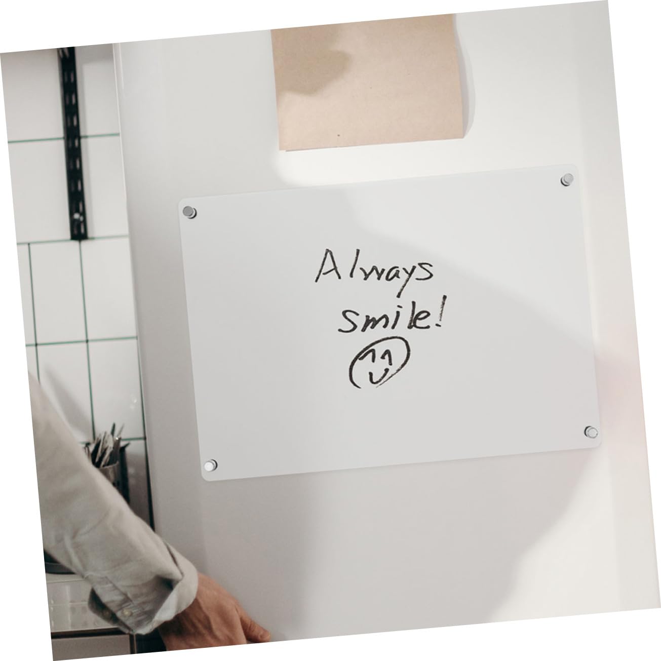 Magnetische Abwischbare Acryl Notiztafel A3 A4 Transparent mit 6 Whiteboard Markern Kühlschrank Planer für Haushalt Büro Schule