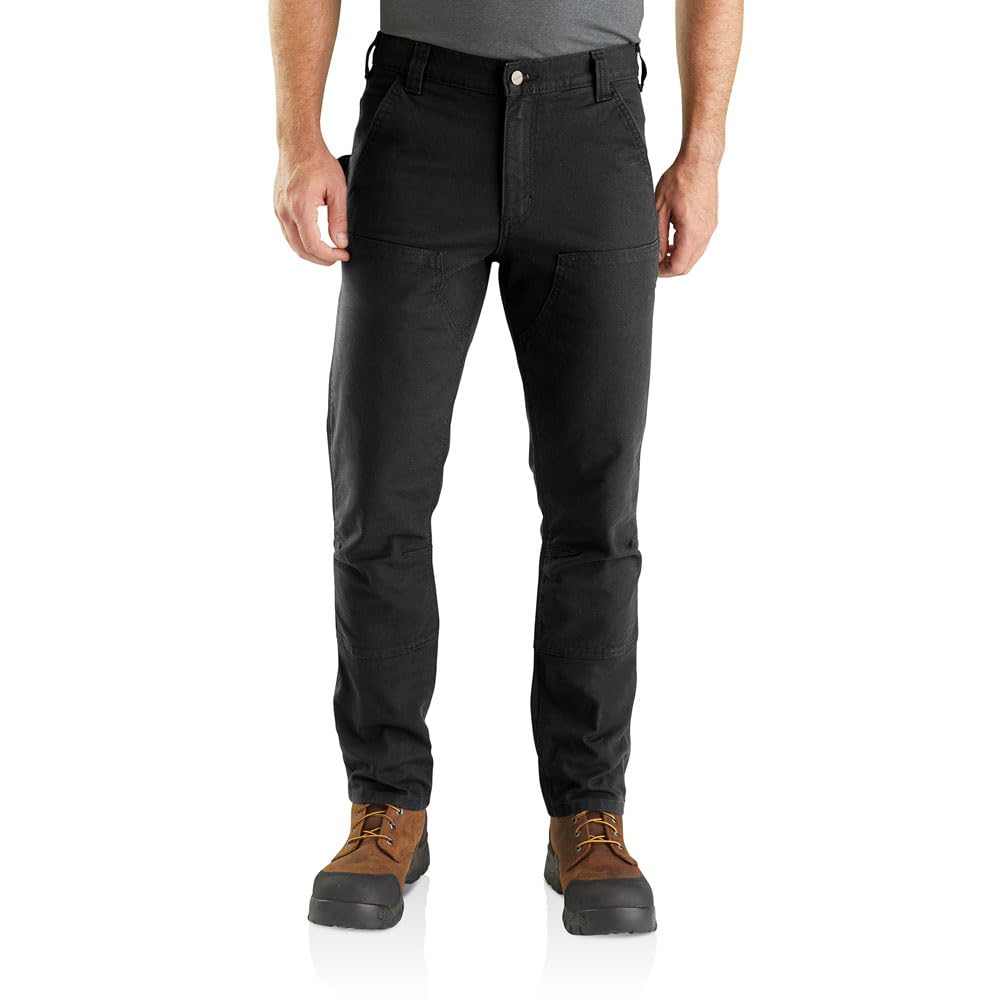 Carhartt Men's Rugged Flex® Straight Fit Duck Double-Front Utility Work Pant, Black, W38/L32