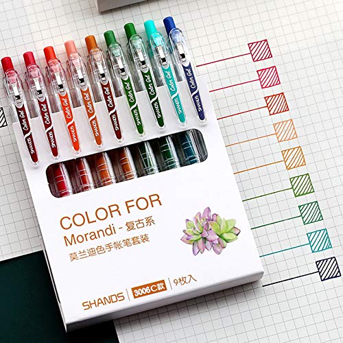 Set de 9 bolígrafos retráctiles de tinta gel Morandi miniatura 2