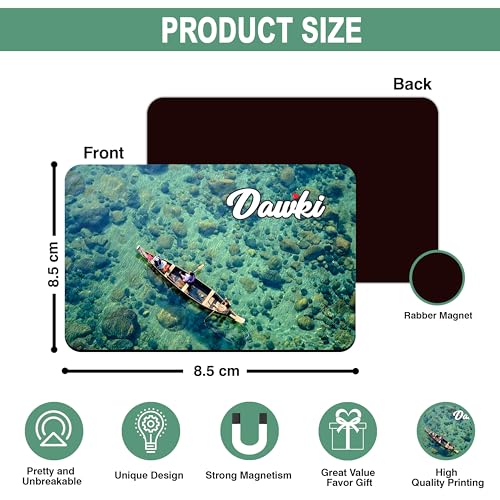 Image of Elegant Fridge Magnet with Themes |Rectangular Size Refrigerator Magnet with Magnetic Rubber Back | Pack of 1, 8.6cm X 5.4cm (Dawki)