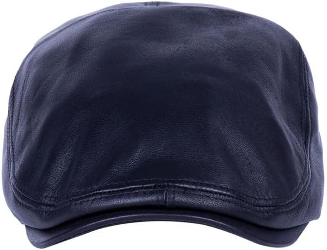 Leather Newsboy Cap for Men - Gatsby Cap - Vintage Classic Flat Cabbie Hat - Ivy Golf Driving Hunting Fishing Hat for Mens - Image 2