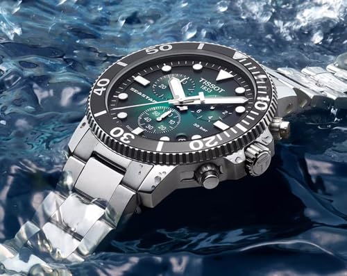 Image of Tissot Seastar Chronograph Quartz Green Dial Men's Watch T120.417.11.091.01