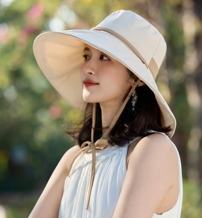 Sombrero de sol para mujer con ala ancha y protección UV miniatura 4