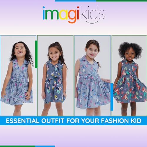 Disney Floral Chambray Skater Dress Newborn to Big Kid Sizes (0-3 Months - 14-16)2