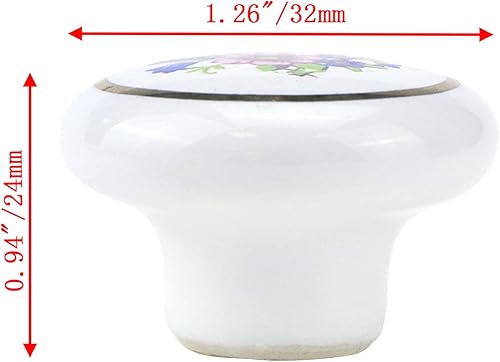 Miniatura 2 de Bitray Tiradores de cerámica vintage para cajones de aparador, 8 unidades