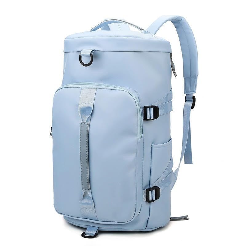 3-in-1 Convertible Travel and Gym Bag with Separate Shoe Compartment, 60L, Oxford Cloth, Water-Resistant, Weekender Backpack for Men and Women, Dark Black (Blue_Backpack)-picture-23