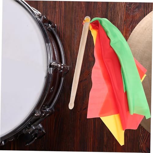 1 par de baquetas para cintura con pañuelos de colores, baquetas sólidas para danza rítmica y gimnasia, fáciles de usar para niños y adultos miniatura 6