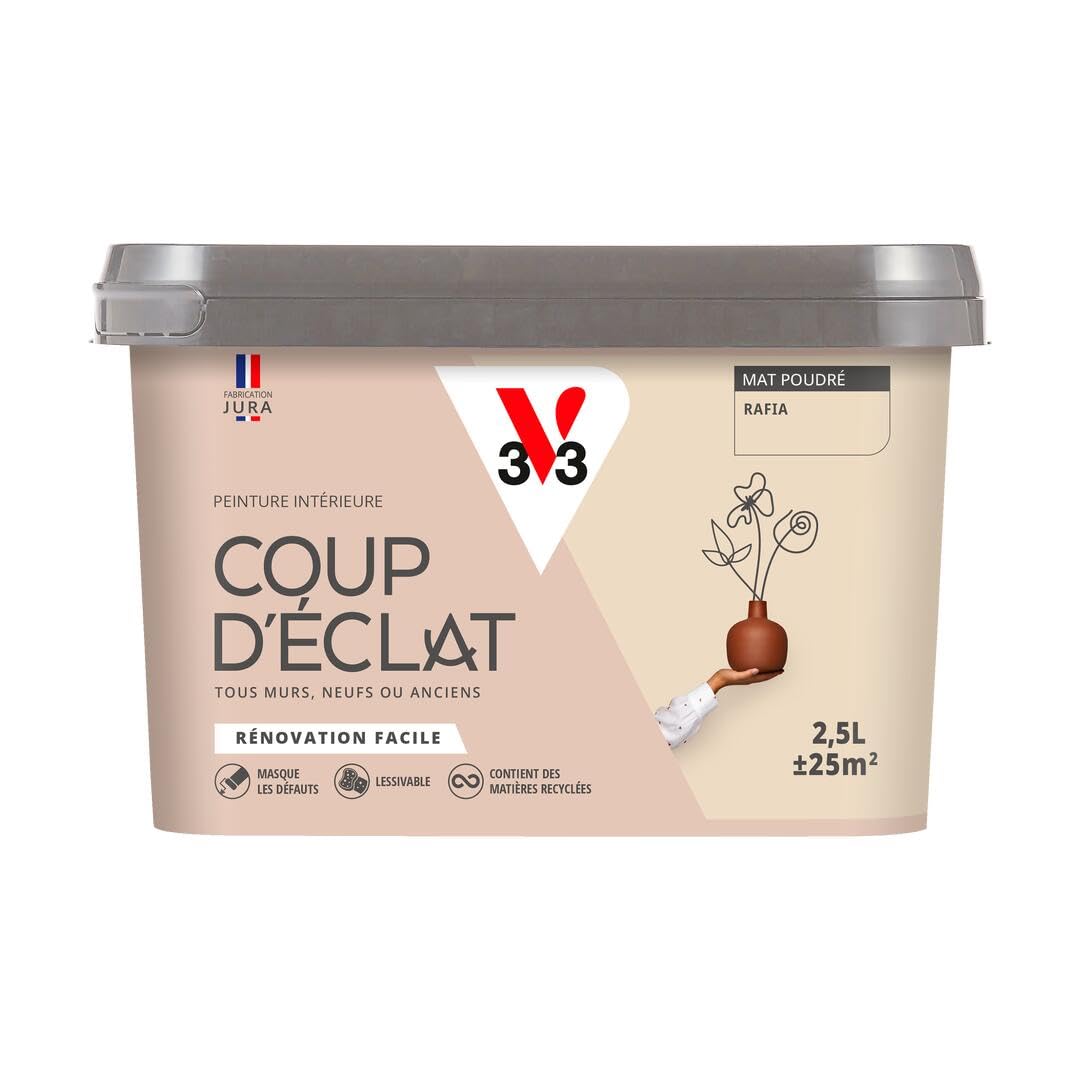 V33 Peinture murale intérieure Coup d'Éclat® Rafia Mat Poudré 2,5L