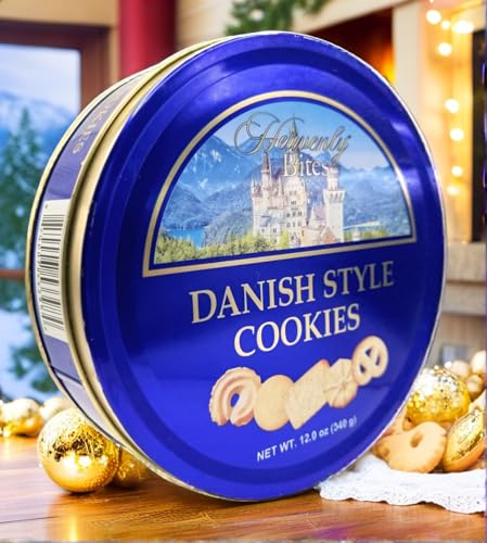 Heavenly Bites Danish Style Butter Cookies In Metal Tin 12 Ounce thumb #1