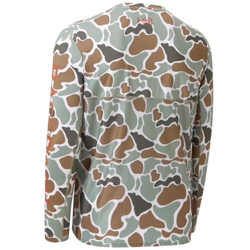 BASSDASH Men’s Camo Fishing Shirts UPF 50+ Long Sleeve Quick Dry Lightweight T-Shirts for Outdoor Hiking Kayaking FS37M2