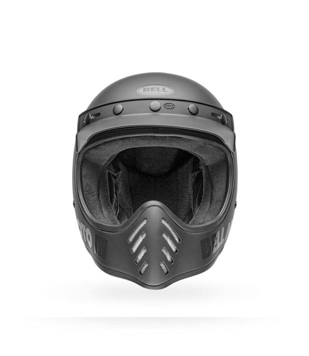 Bell Moto-3 Classic ECE Casque Rétro Sportif, Design Original Inspiré, Protection et Confort pour MX & Off-Road, Couleur : Matte Black, Taille : S