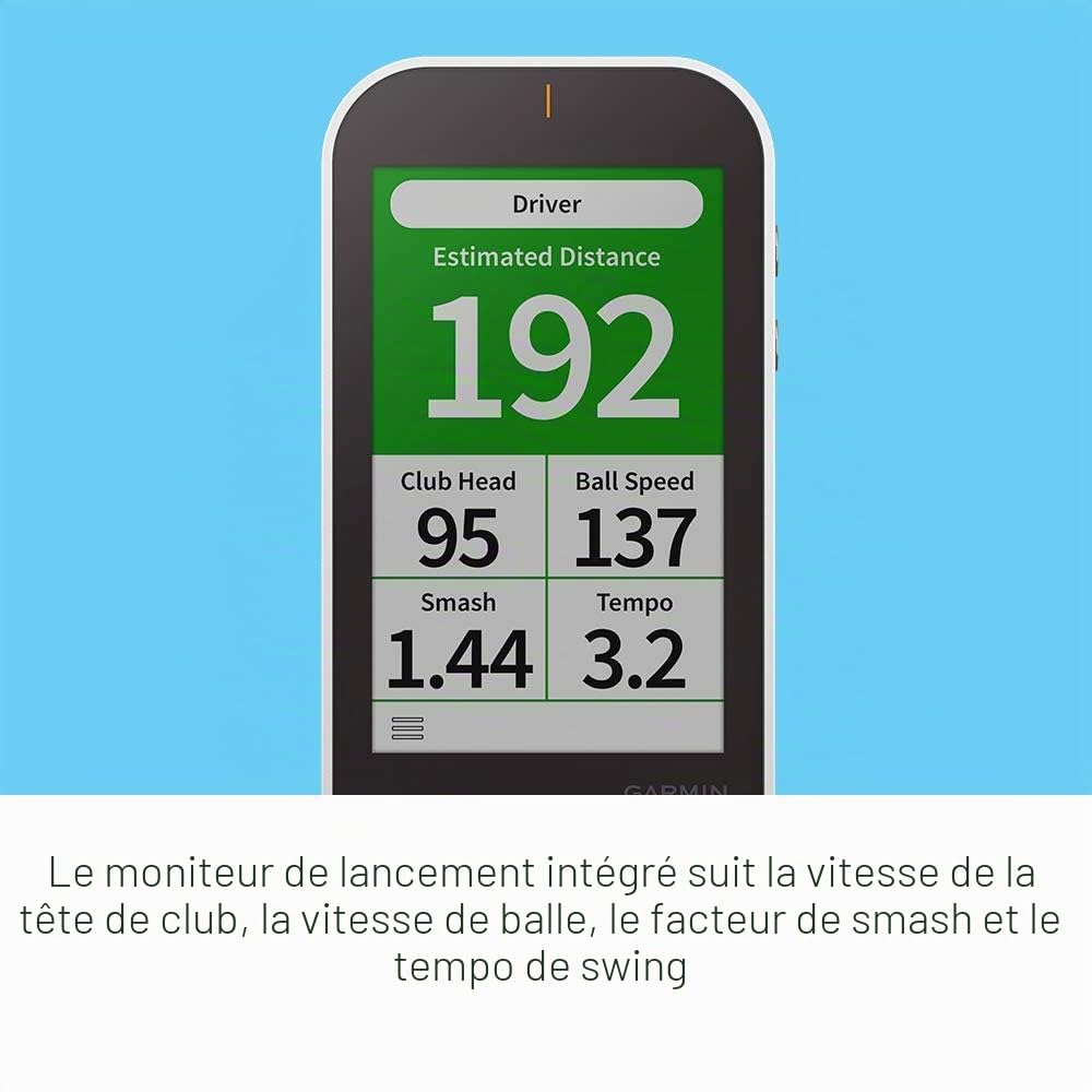Garmin Approach G80 GPS de Golf Portable Tout-en-Un avec Moniteur de Lancement intégré, écran Tactile 3,5", Noir/Blanc