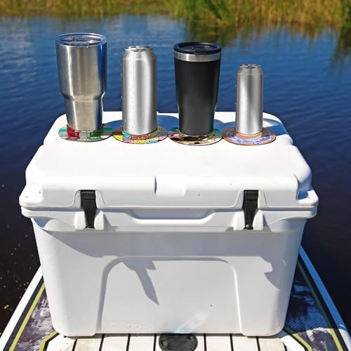 Image of Lil Sucker Lil Beach Suction Ring | Suction Cup Holder Anti-Spill Can Drink Support for Boats, Trucks, ATVs | Secure Your Drinks and Prevent Spills with Our Non Slip Coaster - Beach Pack of 2