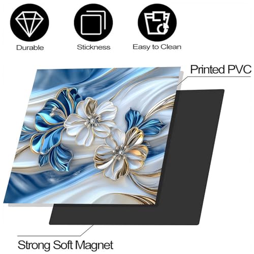 Image of BVBOX Dishwasher Magnet Cover 23 inchx26 inch, Reusable Magnetic Refrigerator Covers, Dishwasher Magnets Decorative Cover Fridge Door Skin Panel Stickers for Home Kitchen Appliance,Metal Flowers