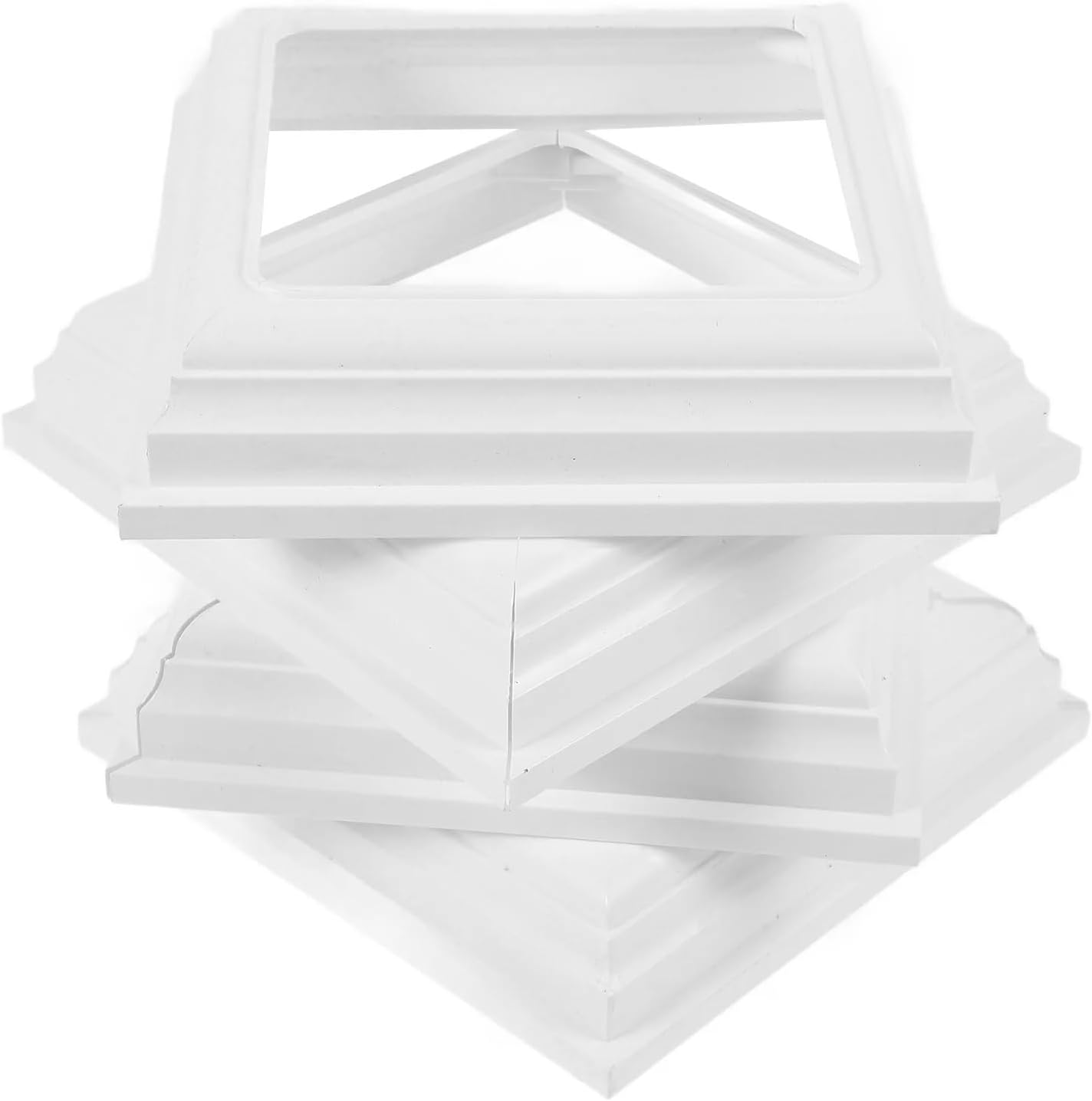 Deck Post Base Cover 4x4 Inches Vinyl Post Skirt Post Base Cover Column Wraps for Wood Stair Rails for Railings, Stairs, Patios(8Pcs)