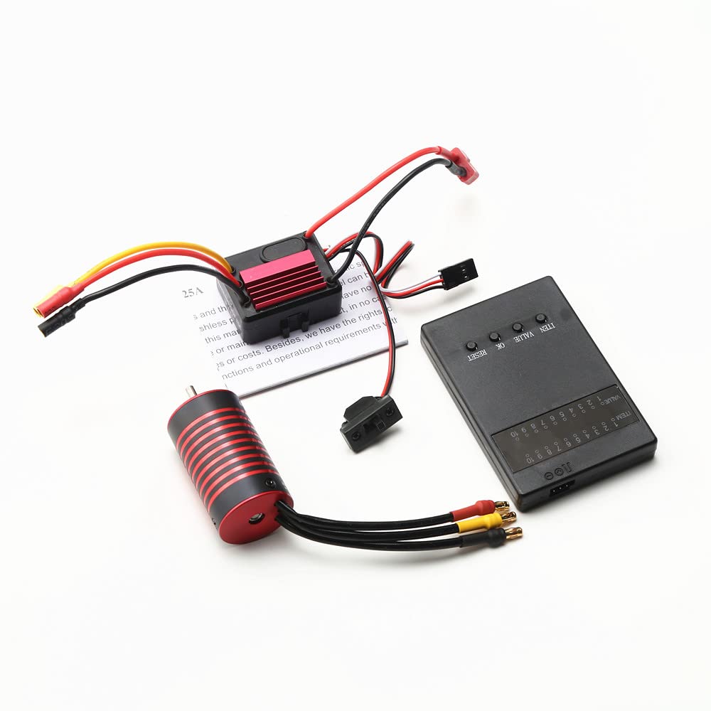 HUIOP Wodoodporny silnik bezszczotkowy 2838 5800KV i ESC 35A bezszczotkowy i zamiennik karty programowania do 1/14 1/16 SCY HSP Trax4 HPI pilot samochodowy ciężarówka