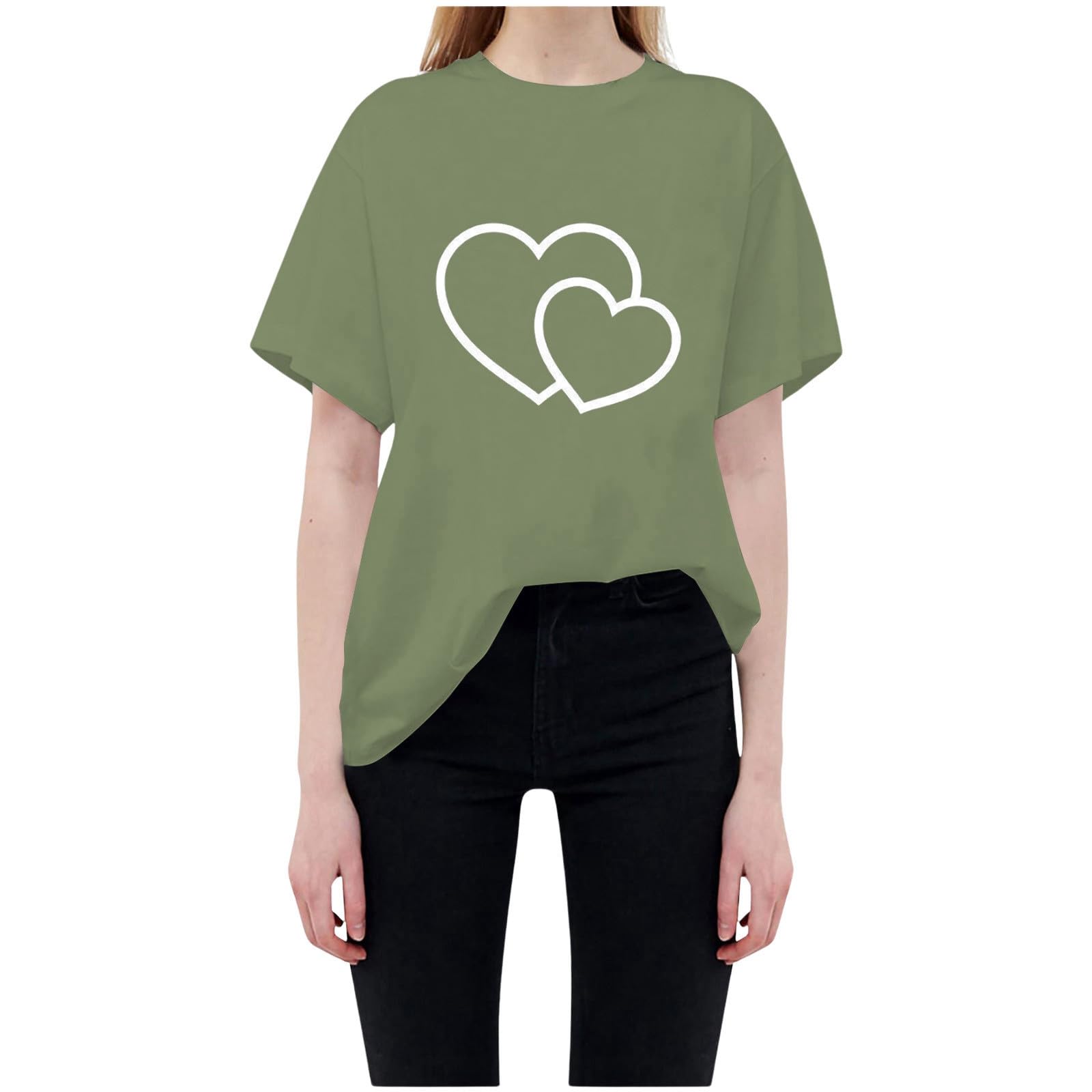 Shirt Women's Summer Graphic Tank Tops Casual Loose Workout Tees Shirts Short Sleeve Crewneck Tees Women Workout Tee