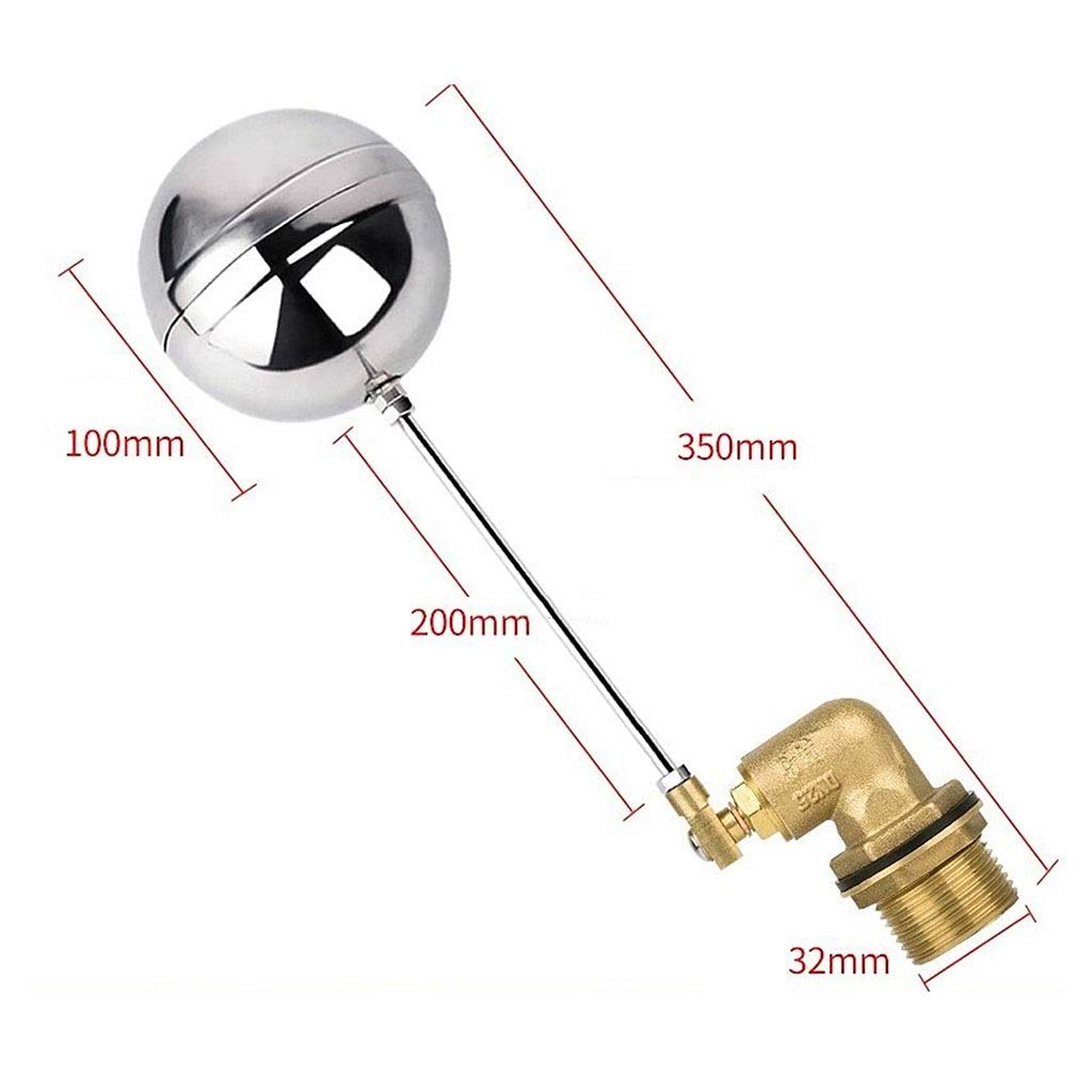 Válvula de flotador acero inoxidable con núcleo cerámico 4/6 puntos/1 pulgada, interruptor control nivel tanque agua(1 Inch Brass ceramic)