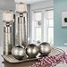 Creative Scents Dublin Silver Decorative Candle Holder Set of 2 - Home Decor Pillar Candle Stand, Coffee Table Mantle Decor centerpieces for Fireplace, Living or Dining Room Table, Gift Boxed