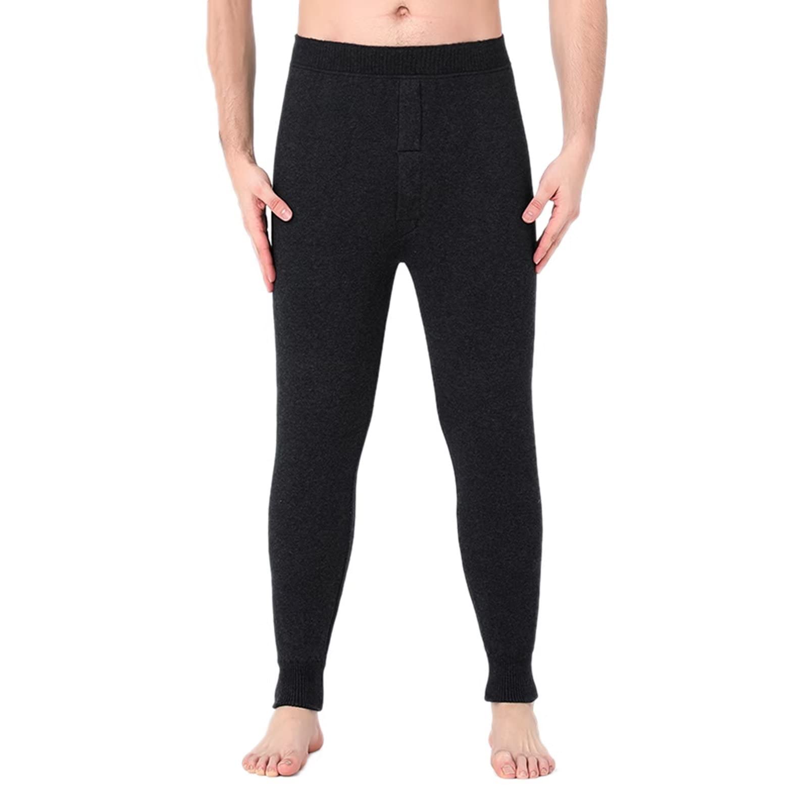 Pantalones de Capa Base térmica para Hombre Mallas cálidas Ropa Interior,100% Cachemira Leggings Pantalones Termica