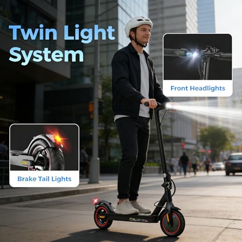 Image of Electric Scooter - Electric Scooter Adults, 1000W /500W Motor, 25 /21 /18 MPH, 10'' /8.5'' Tires, 28 /23 /21 Miles, APP Control, Dual Brake, Long Range Electric Scooter for Gift