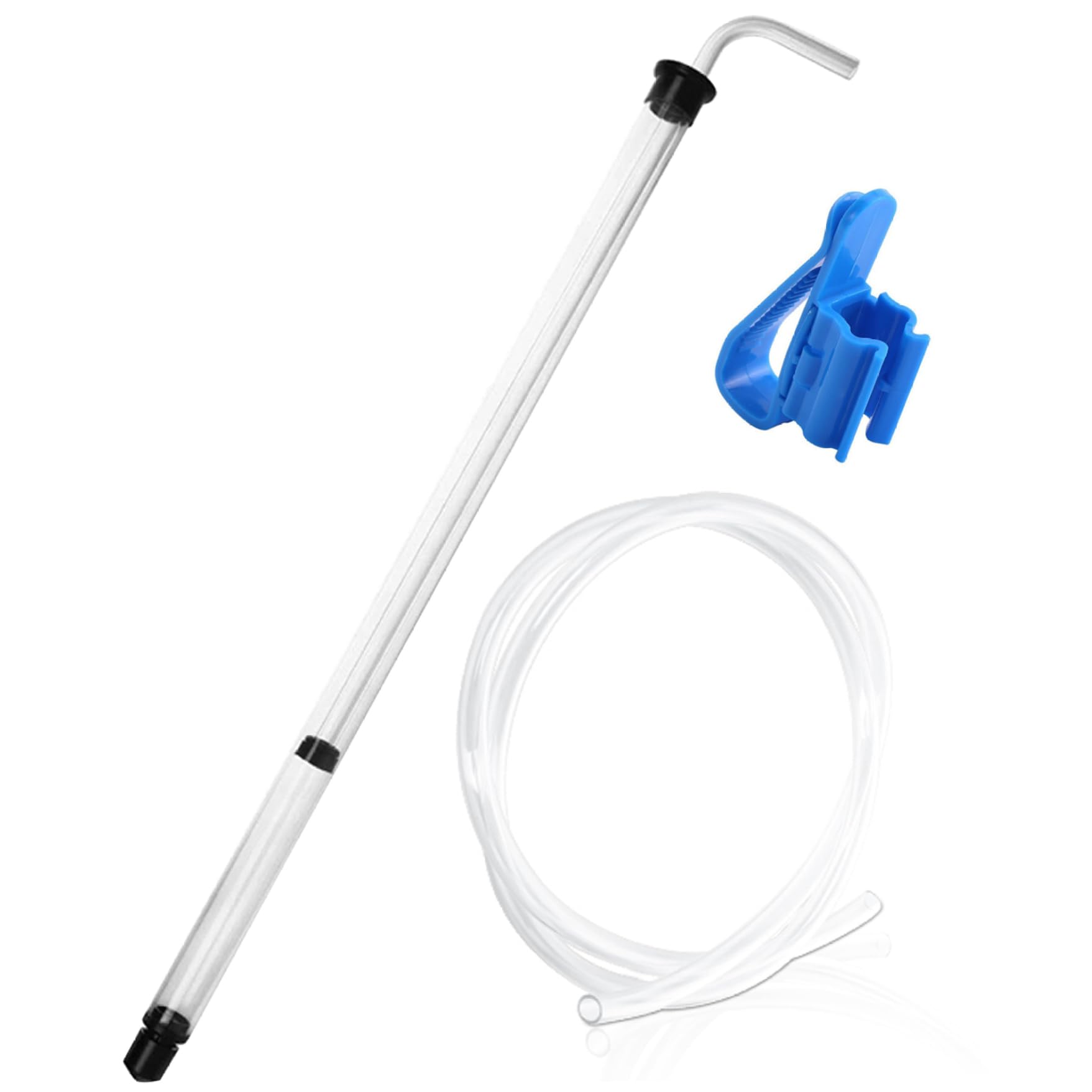 Uanqfegy Auto Siphon Pump - 14 Inch Homebrew Siphon with Tubing & Clamp, Clear Wine Making Kit for Small Batch Beer Kombucha