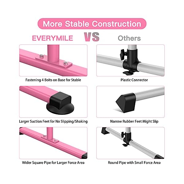 EVERYMILE-Ballet-Barre-Portable-for-Home-Kids-Ballet-Bar-41-Adjustable-Freestanding-Height-Ballet-Equipment-for-Balance-Barre-Workout-Dance-Bar-with-Leg-Stretch-Band-for-Studio-Dancers-Children EVERYMILE Ballet Barre Portable for Home, Kids Ballet Bar, 41” Adjustable Freestanding Height Ballet Equipment for Balance, Barre Workout, Dance Bar with Leg Stretch Band for Studio Dancers Children