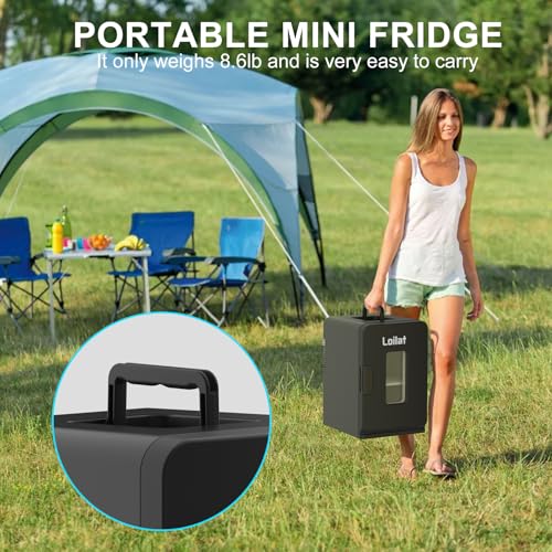 Loilat S-15 Liter Mini Fridge For Bedroom, Portable 110V Ac/12V Dc Power Small Mini Refrigerator For Office, Home, Car, Thermoelectric Electric Cooler And Warmer Tiny Fridge thumb #6