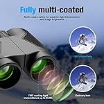 Binoculars 12x25 for Adults and Kids Low Light Vision Binoculars Compact Binocular Large Eyepiece Waterproof Binocular Wide Field of View for Bird Watching,Hiking,Hunting,Concert with Carrying Bag - Image 4