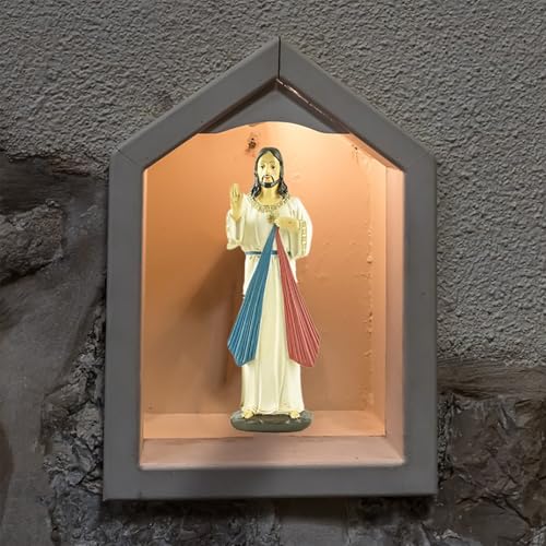 BonzaPicks Divine Mercy Statue, Handmade Catholic Sculpture, 7.48" Resin Religious Gift
