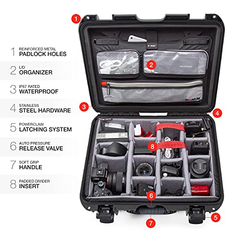 Nanuk 930 Waterproof Hard Case With Lid Organizer And Padded Divider - Black #TOP5